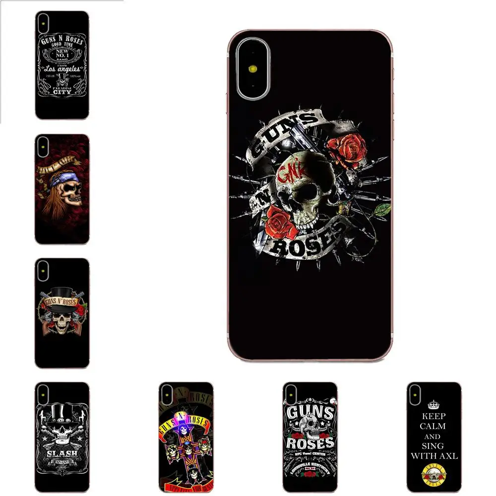 ТПУ чехлы для телефонов пистолеты N Roses хорошее время Apple iPhone 4 4S 5 5C 5S SE 6 6S 7 8 Plus X XS Max