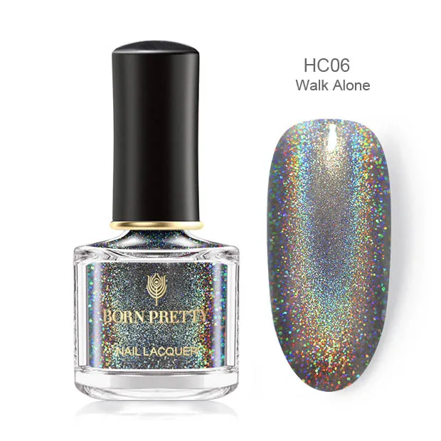 Color23 BORN PRETTY 6ml Iridescent Shiny Holographic Nail Polish Wonderworld Glitter Series Sequins Nail Art Lacquer Manicure Tools - Цвет: Color23