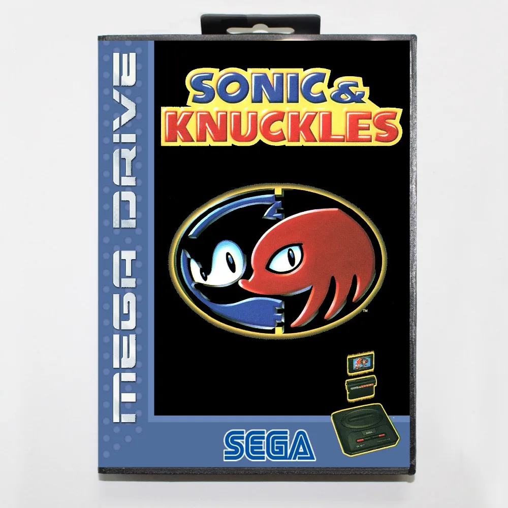 Игровая карта SEGA MD 16 бит с коробкой Sonic and knuckles для Sega Mega Drive Genesis|sega md game card|sonic