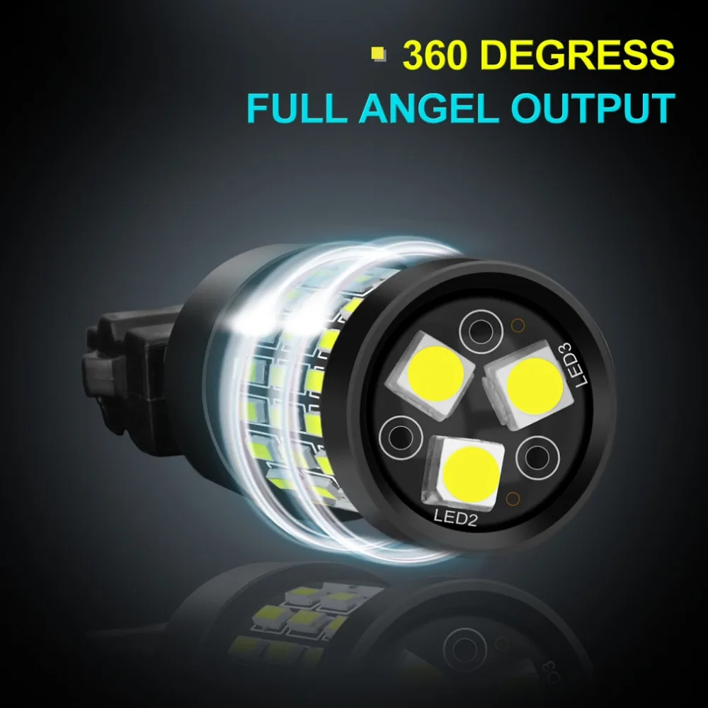 2pcs T25 LED 3156 P27/7W Bulbs 57SMD 4014 Chips Car Reverse Tail Turn Signal Light Auto Lamp 12V White Red Amber | Автомобили и