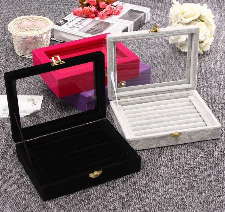 Новая популярная шкатулка для колец органайзер хранения ювелирных изделий