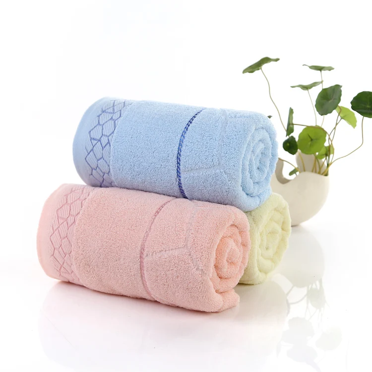 cotton bath towels for adults confortable Best selling border solid color soft feeling 70x140cm 100% towel | Дом и сад