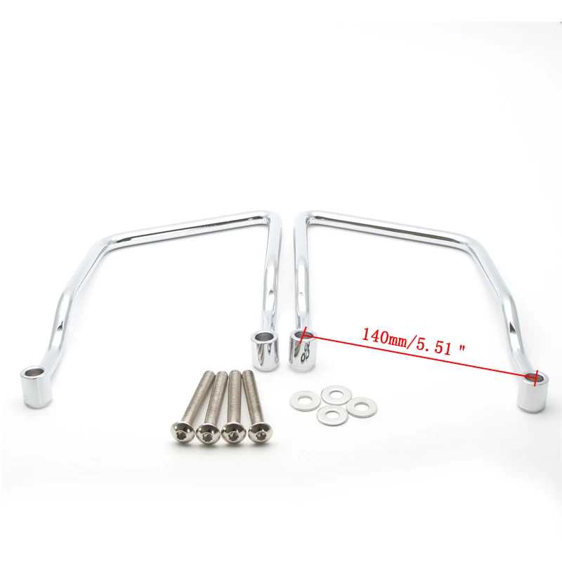 

Chrome 14cm Saddle bag Support Bar Bars Mount Bracket For Shadow Spirit VT750 2000-2006