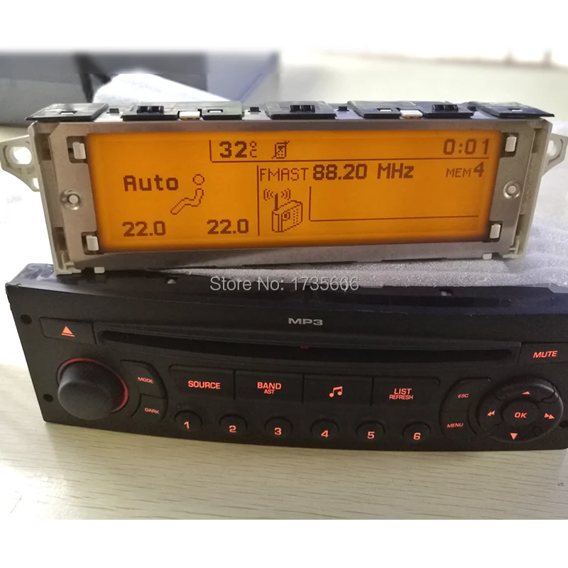 10 шт. оригинальный автомобильный экран Поддержка USB и Bluetooth дисплей ЖК желтый 12