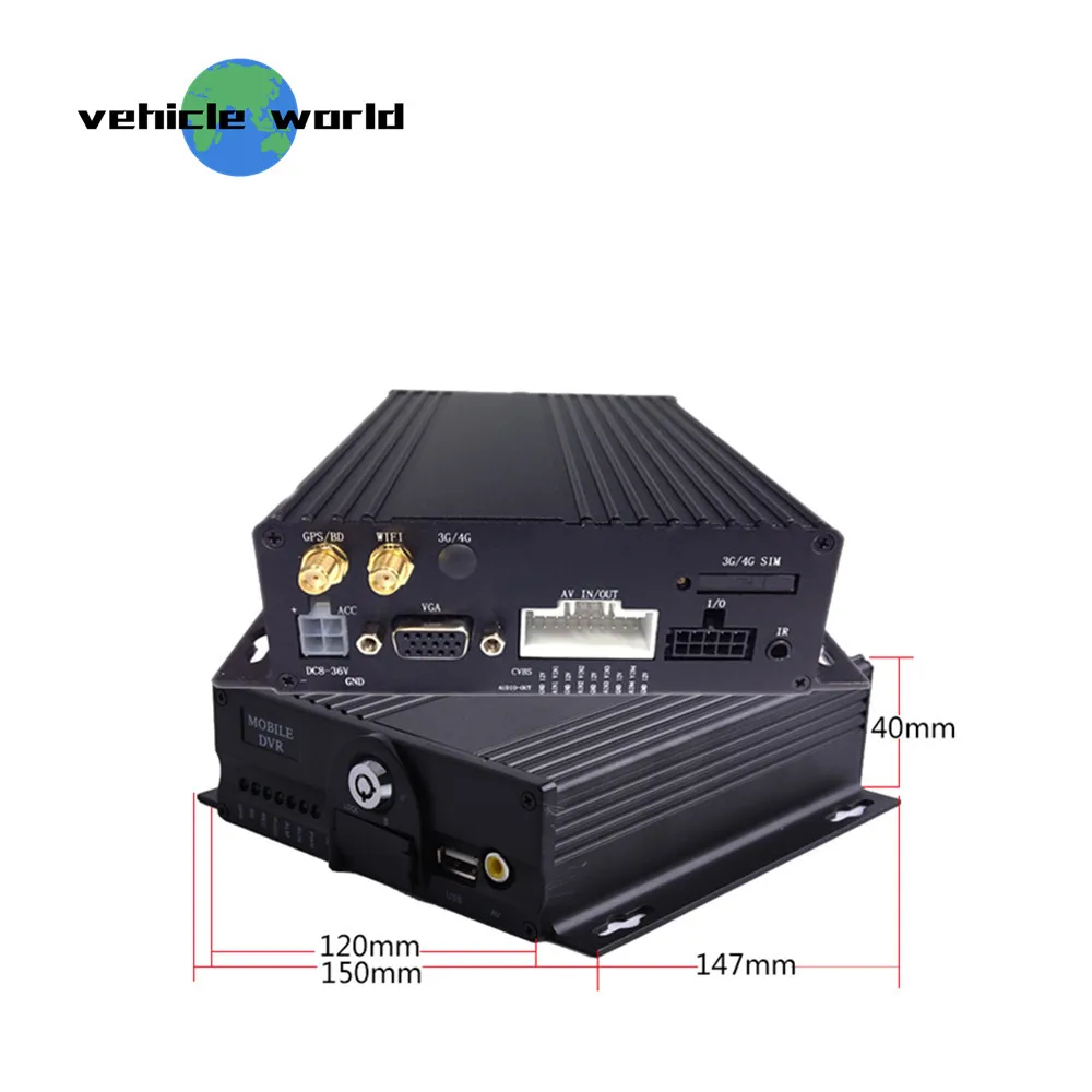 1080P AHD 2.0MP двойная SD карта 4Ch WIFI GPS Мобильный DVR для прицепа грузовик такси