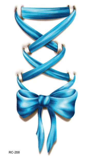 RC2208 водонепроницаемые временные татуировки наклейки синяя лента дизайн 3d