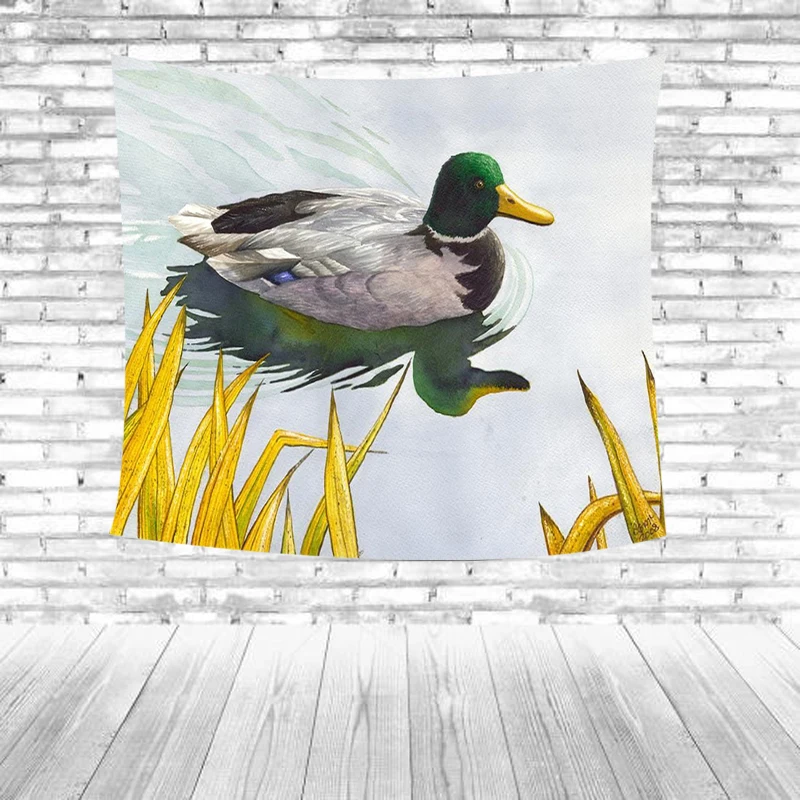 Parrot Tapestry Wall Art Tapestries Tropical Beach Towel Butterfly Water duck Home Decor Picnic Mat Yard Bedspread Table Cloth | Дом и сад