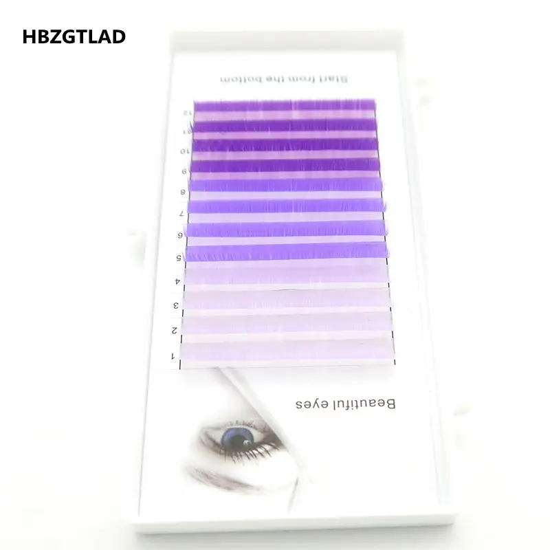HBZGTLAD C/D curl 0,07/0,1 мм 8-15 мм накладные ресницы синие+ зеленые+ фиолетовые серые ресницы индивидуальные цветные ресницы искусственные ресницы для наращивания