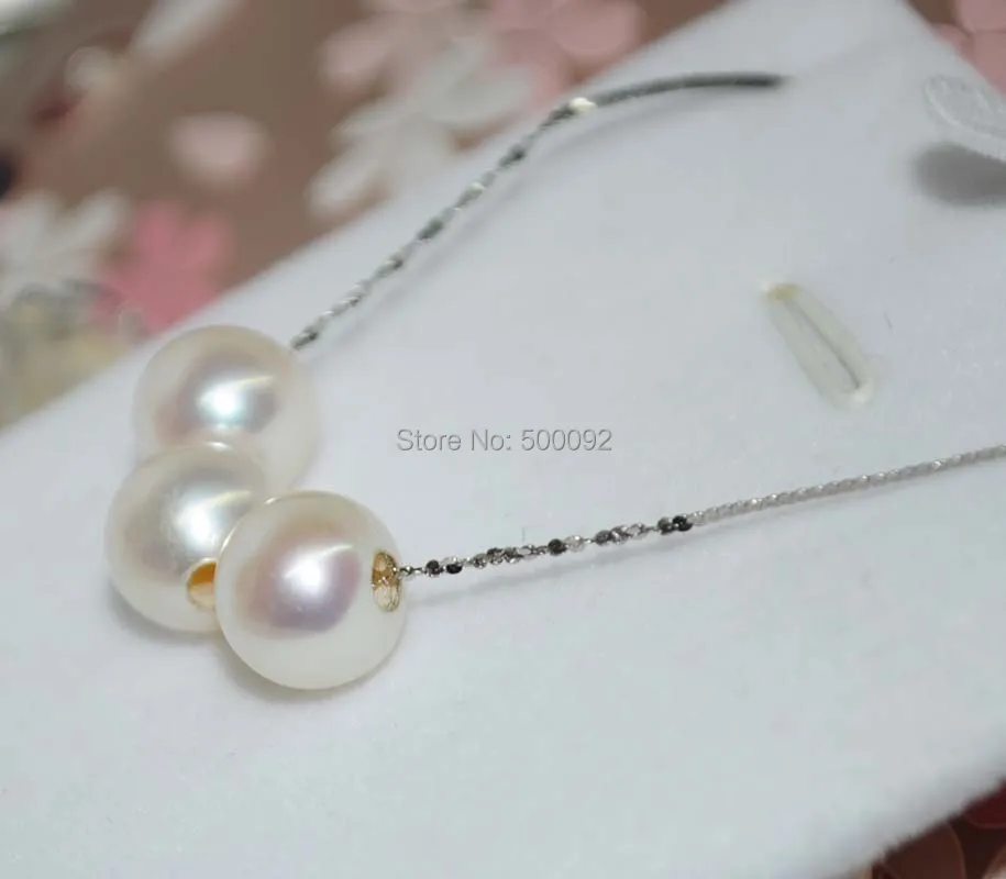 売却 2020 ホット販売直接販売ペンダントネックレスチョーカー Moana Collares Aaa 3 × 9.5 ミリメートルラウンド淡水真珠チェーンネックレスペンダント