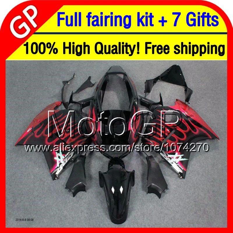 7 подарки Красное пламя + Для HONDA CBR1100XX 1997 1998 1999 CBR1100 XX 42TG42 CBR 1100XX 2000 2001 2002 2003 96 07 1996 2007