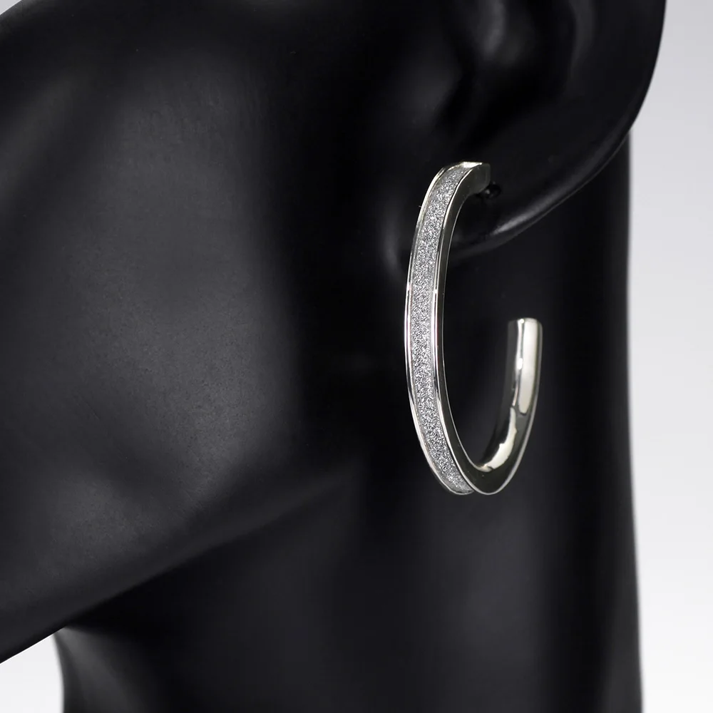 Neoglory Модные посеребренные большие круглые серьги кольца для девочек