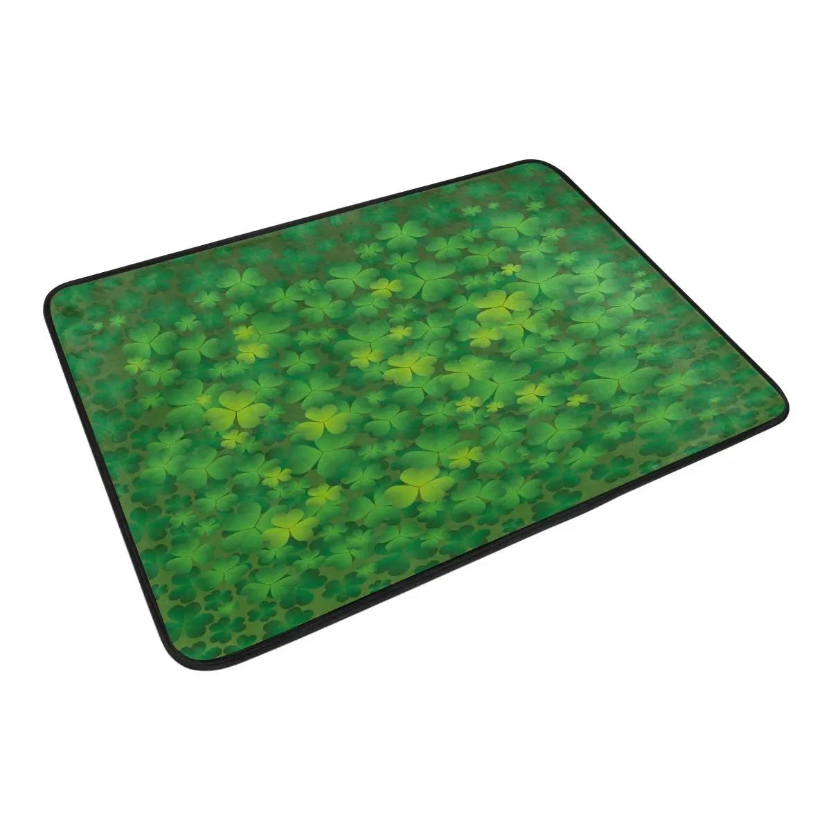 Happy St. Patrick's Day Shower Curtain and Mat Set Spring Leaves Shamrock Waterproof Fabric Bathroom | Дом и сад