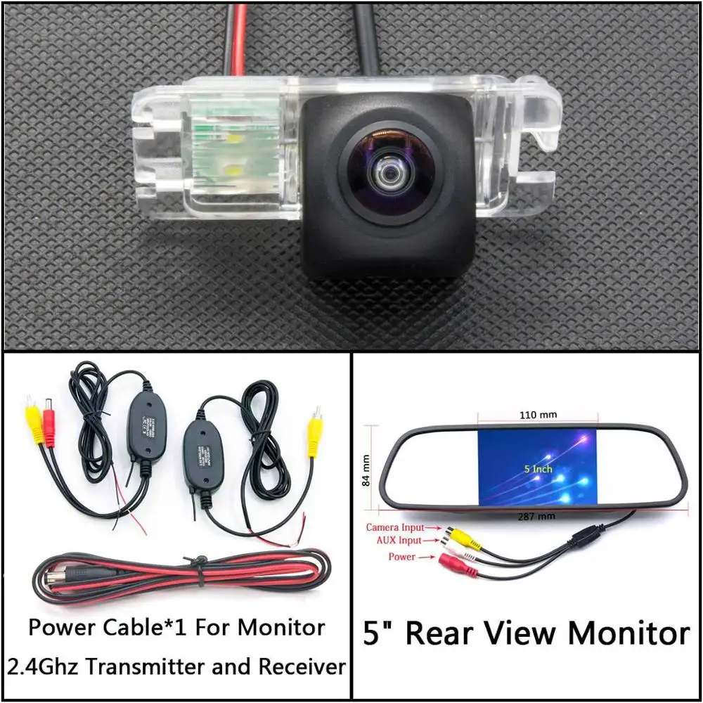 C Wireless 5 inch M 175 градусов HD камера заднего вида для Ford Mondeo MK4 C-Max MK2 S-Max MK1 Galaxy MK3 Fiesta MK6 Kuga EcoSport автомобильный монитор - Название цвета: C Wireless 5 inch M