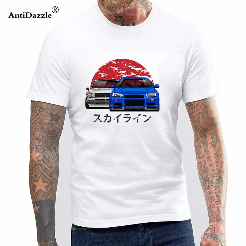 Antidazzle дизайнерская футболка Funky Nissan Skyline R34 Hakosuka мужские футболки с круглым
