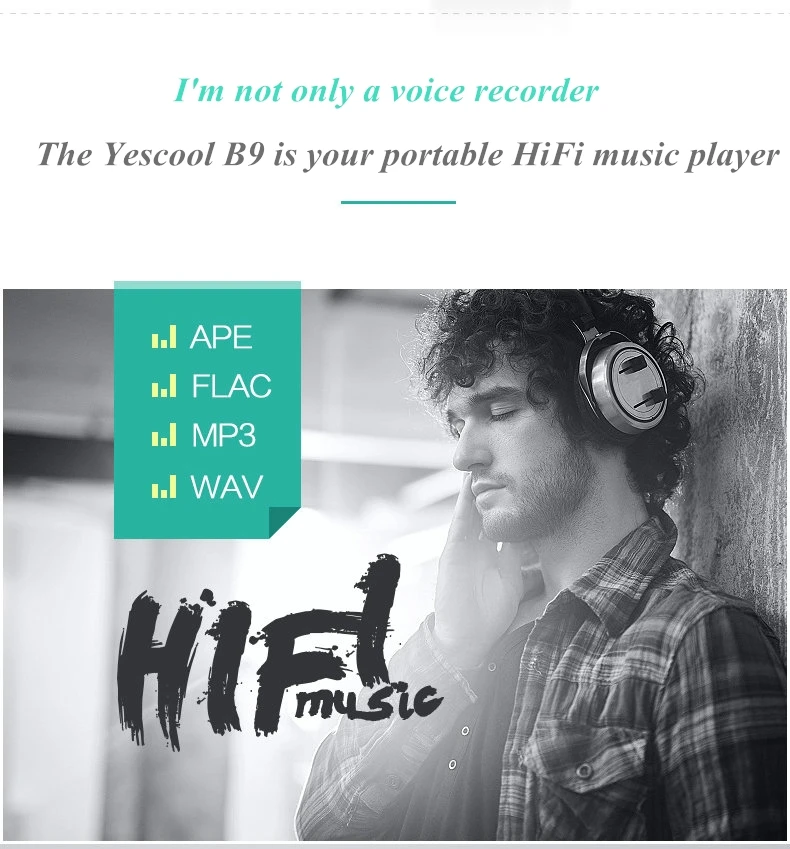 Yescool B9 16 Гб ультра долгое время denoise HD стерео компактный металлический мини