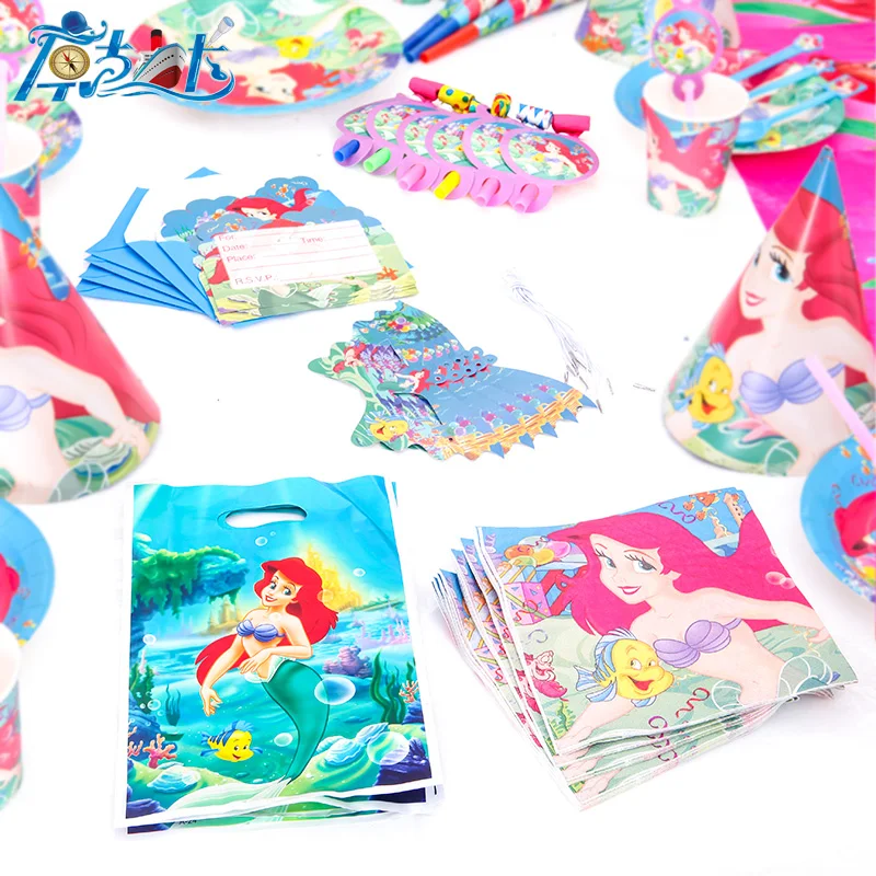 Качественный набор для украшения детского дня рождения в виде русалки товары