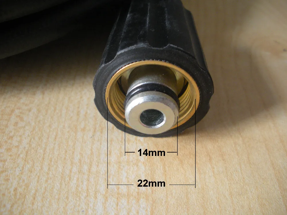 Шланг для мойки автомобиля 10 м 400 бар 5800PSI два концов M22 * 1 5 мм 14 со свободным