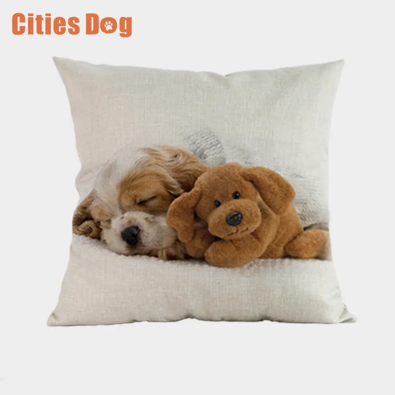 Американская кокер собака спаниеля Декоративные Чехлы для подушек подушки coussin животные Собаки льняные автомобильные диванные подушки almofada - Цвет: YDQ0029