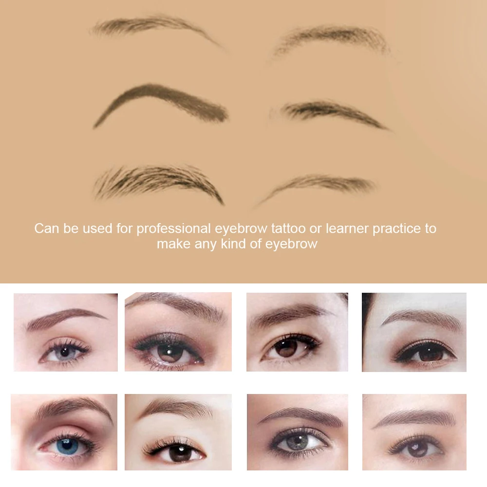 Complete Eyebrow Tattoo Practice Kit Microblading Pen Ruler Needles Pigment Skin for Permanent Makeup | Красота и здоровье