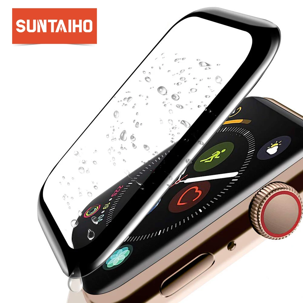 Suntaiho для Apple Watch 4 защита экрана 4D стеклянная пленка 42 мм 38 40 44 Series 2 1 3