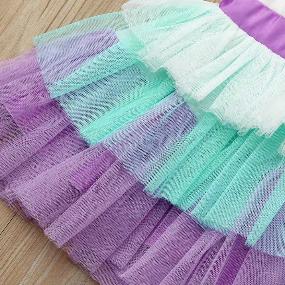 Вечерние платья для девочек без рукавов фатиновые принцессы с бантом Vestido Menina