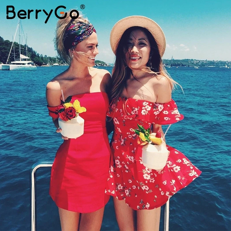 BerryGo оборки открытые плечи печати комбинезон Ползунки Женская высокая талия