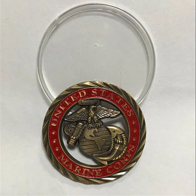 Значок морской пехоты монеты с надписью отвес покрытие 24-каратным настоящим