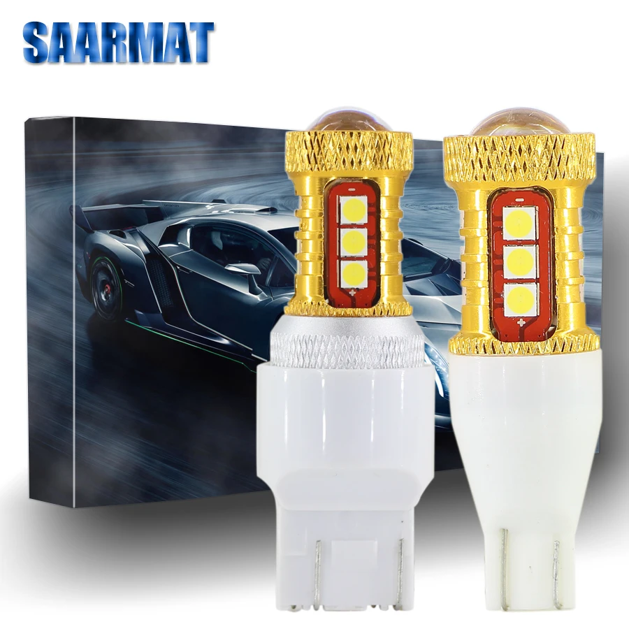 Пара 1156 P21W BA15S T20 7440 T15 W16W светодиодный лампы 1200LM спереди задних фонарей указателей