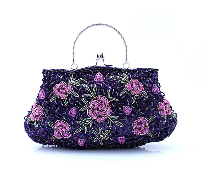 Новое поступление фиолетовая Банкетная Сумочка клатч с бисером и блестками