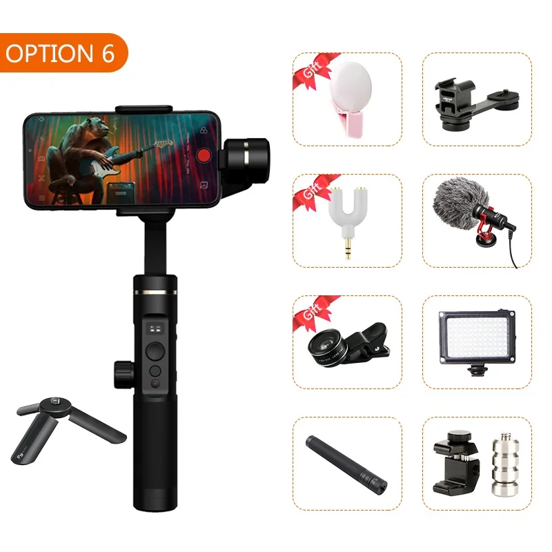 Feiyutech SPG 2 смартфон ручной 3 оси gimbal стабилизатор для Iphone XS Sumsung Gopro Steadicam PK ZHIYUN Smooth 4 DJI OSMO 2 - Цвет: whole set