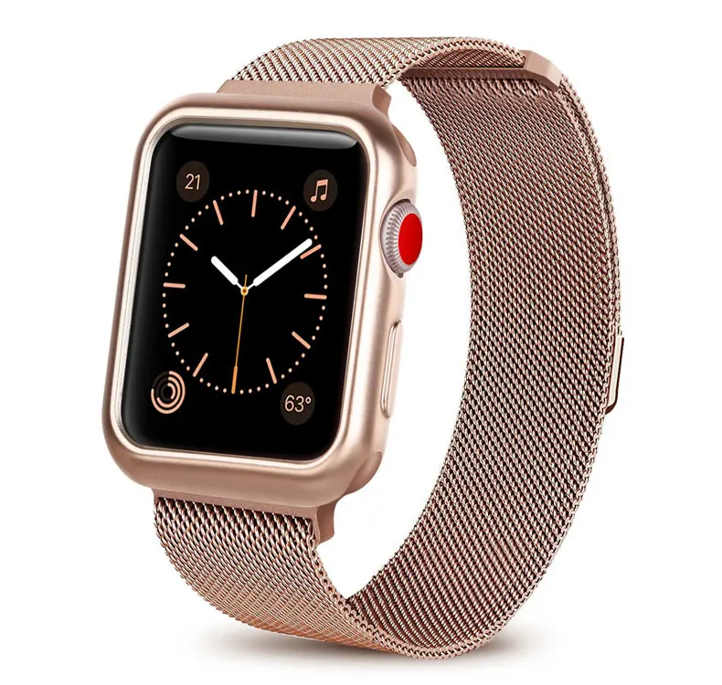 Чехол+ ремешок для Apple Watch 5 ремешок 44 мм 40 мм iWatch ремешок 42 мм 38 мм Миланский петля браслет металлический ремешок для Apple watch 3 4 2 1