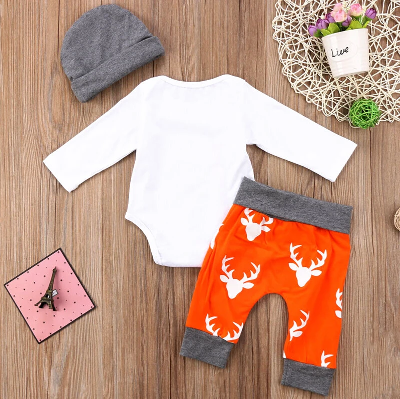 3 шт. Рождественская Одежда для новорожденных мальчиков и девочек Boiiwant