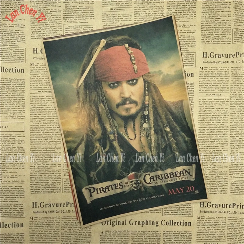 Пираты Карибского моря Карибский Капитан постер фильма делает ретро ностальгия