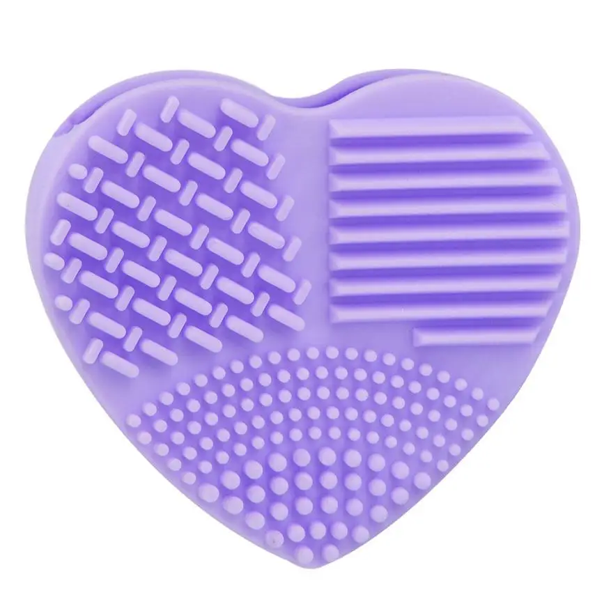 Light Purple Силиконовая моечная машина для чистки макияжа, модная моечная машина в форме сердца, моющая щеточка для очищения, очищающая средство, Прямая поставка, C529 - Handle Color: Light Purple