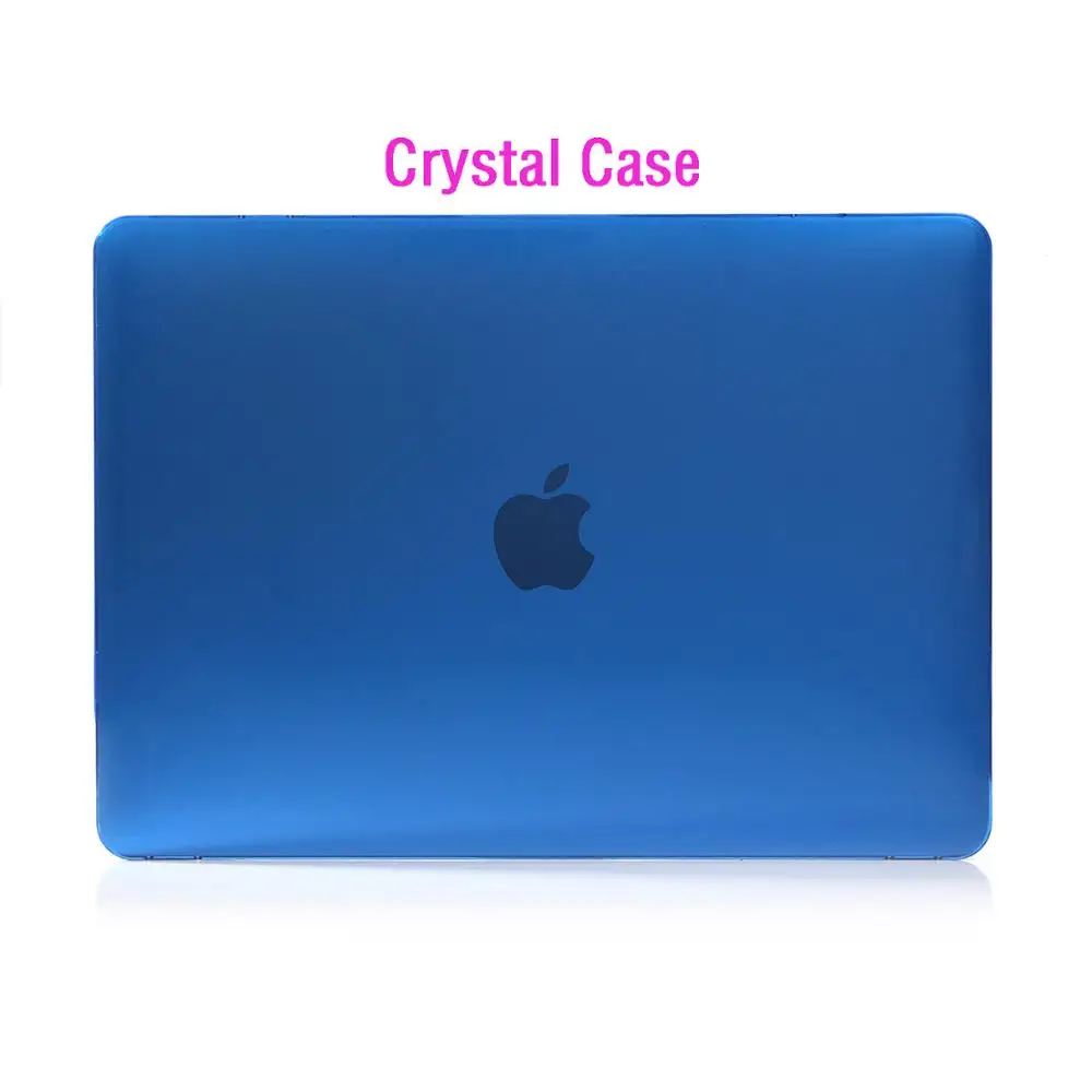 crystal Blue Кристальный \ Матовый Прозрачный чехол для Apple macbook Air Pro retina 11 12 13 15 для mac book Air 13 чехол+ чехол для клавиатуры - Цвет: crystal Blue