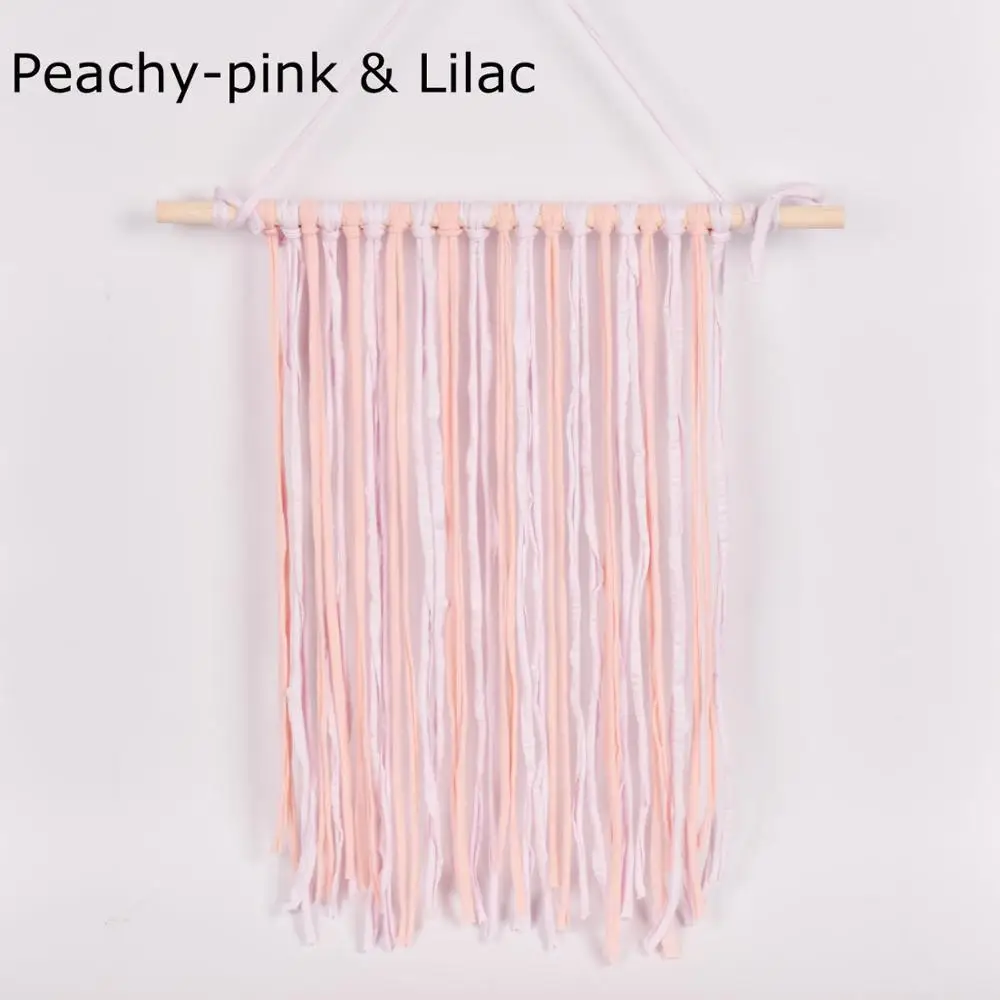 Peachy pink-Lilac Резинка для волос с бантом для девочек, пояс для хранения, заколка для волос, держатели для волос, аксессуары для волос, 12 цветов - Цвет: Peachy pink-Lilac