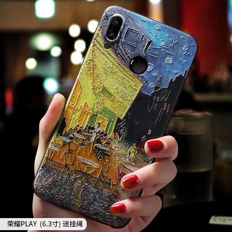 Vintage starry night oil painting Relief case For Huawei Honor Play 8X cover | Mobile Phone Cases &amp Covers
