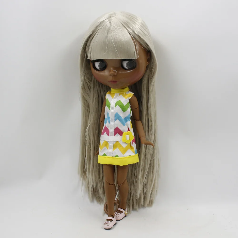Кукла Blyth ICY DBS 1/6 bjd супер черный оттенок кожи темнее черное модное серое прямое