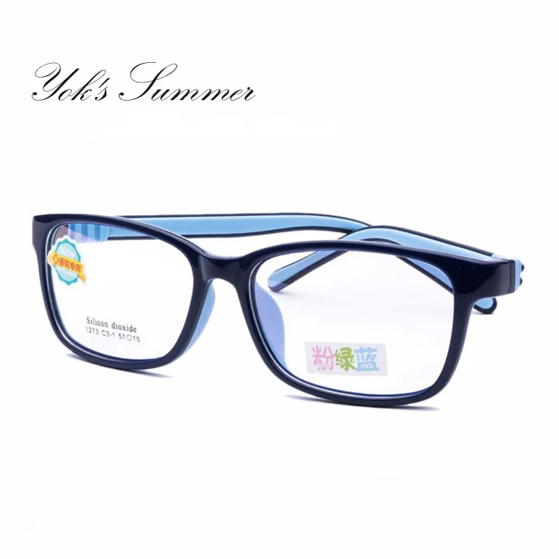 C3 Dark Blue Frame YOK'S Kids TR90 силикагель очки для мальчиков и девочек Корейский студенческий Сверхлегкий Съемные ноги оптические очки по рецепту рамки CN1274 - Цвет оправы: C3 Dark Blue Frame
