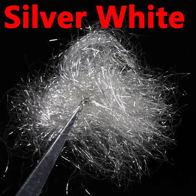silver white color Bimoo 2 сумки X 2 г/сумка ультра тонкий мух завязывание льда Dub для Nymph Scud креветки тела Дубляж мух Связывание материал - Цвет: silver white color