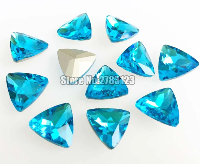 Заводские продажи Озерный синий треугольник AAA стеклянные острые стразы Фотоэлементы/дизайн