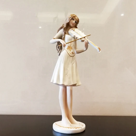 Play the violin Новые горячие музыка красоты орнаменты украшения для дома музыкальные персонажи скульптура мебель творческие подарки для девочек на день рождения - Цвет: Play the violin