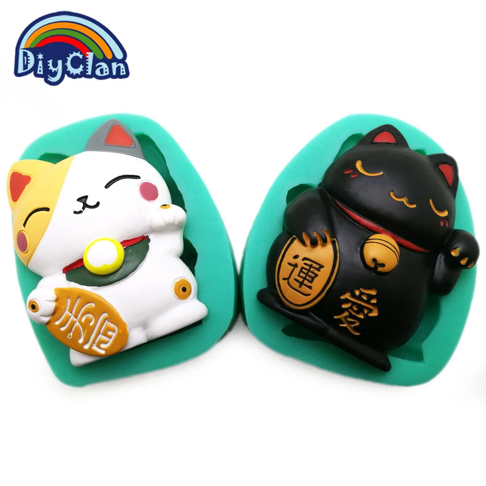 Lucky Fortune Cat Силиконовые формы для украшения тортов богатая любовь кошка форма