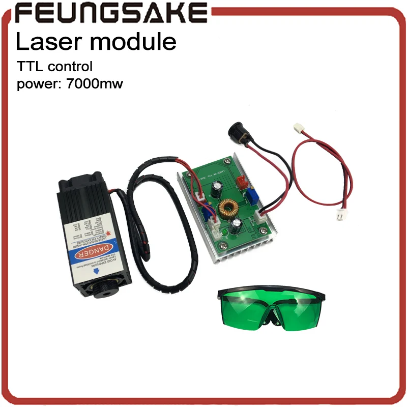 7 Вт лазерный модуль для гравера синий фиолетовый точечный гравировальный станок