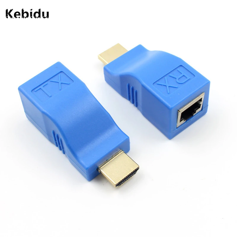 Kebidu Профессиональный 4k RJ45 порты HDMI совместимый удлинитель до 30 м по категории 5e / 6