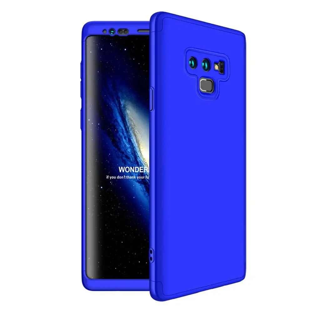 Blue 360 чехол с полной защитой для samsung Note 9 чехол Роскошный Жесткий PC противоударный чехол для задней крышки для samsung Galaxy Note 9 Note9 Coque - Цвет: Blue