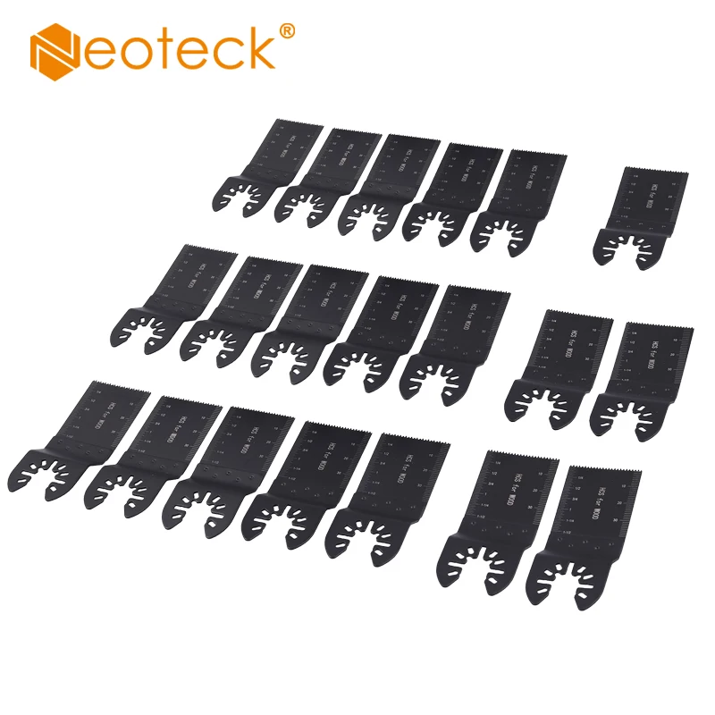 Neoteck 20 Pcs Universal 34mm Carbon Steel Multi Tool High Carbon Steel DIY Oscillating Saw Blade Cutter For Craftsman