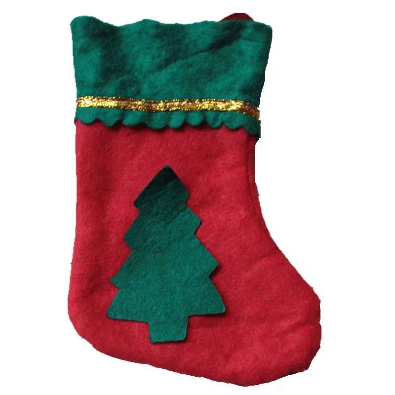

5pcs /set! Mini Christmas stocking dinnerware pocket cover xmas tree decorations New Year Christmas festival party supplies