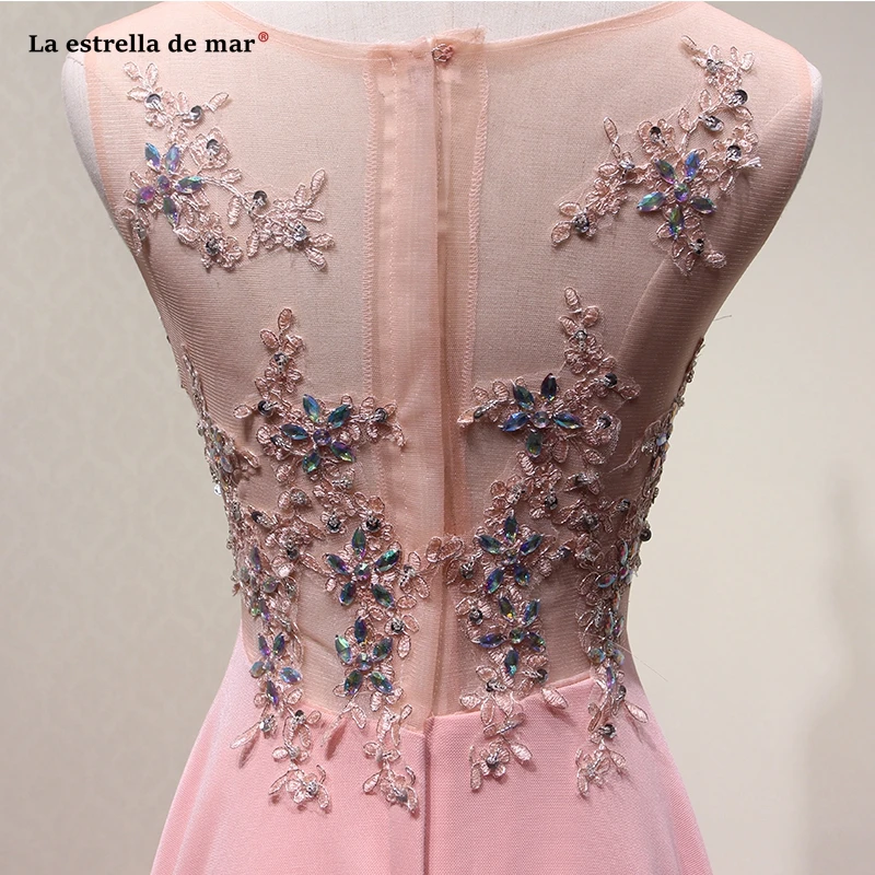 La estrella de mar vestido madrinha2021 Новый Черпак кружевное платье с кристаллами А силуэтом