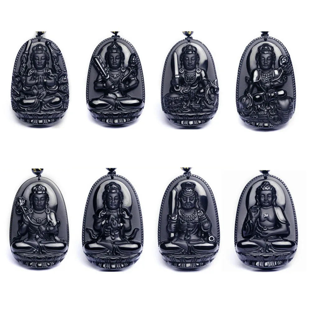 8 Кулон Будда обсидиана ожерелье из бисера передача Ланка богатым символом